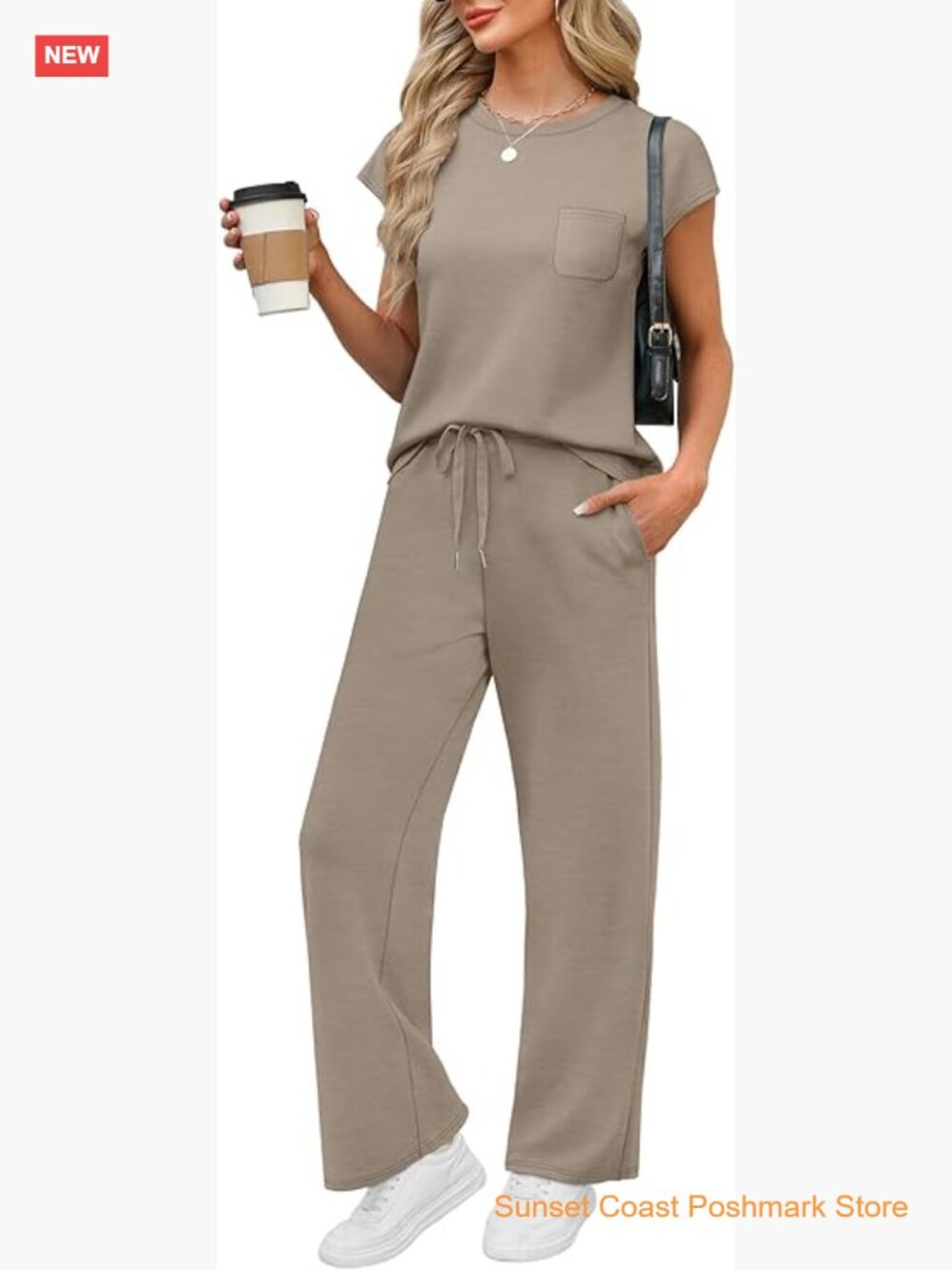 Cap Sleeve Lounge Set for Women Travel Vacation Outfits 2 Piece Casual